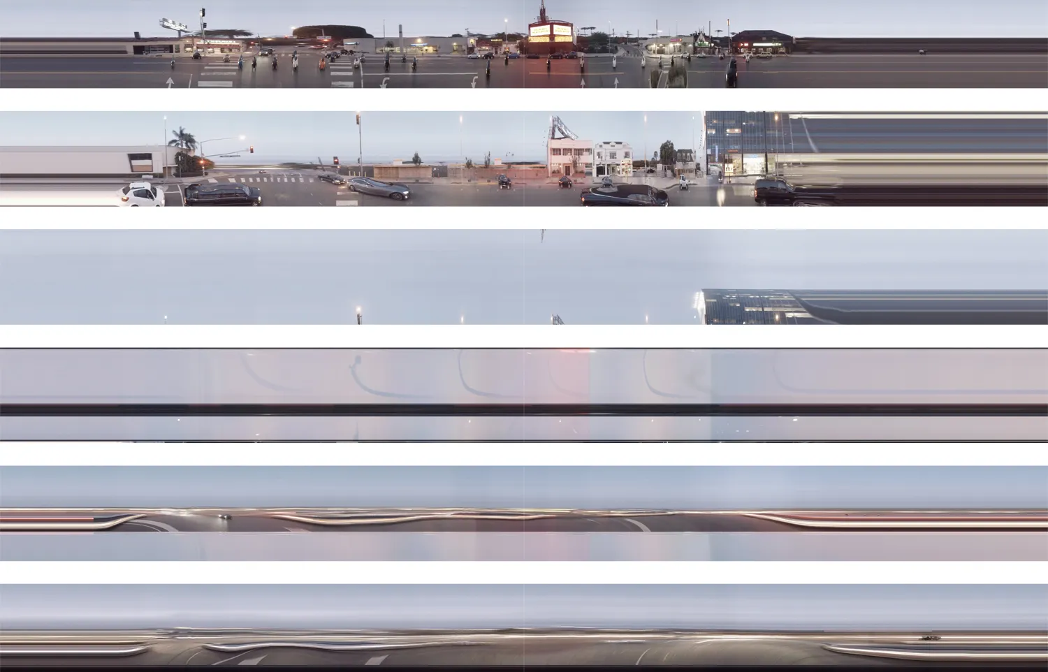 Revisited Spacetime Collage Afterglow Eastbound