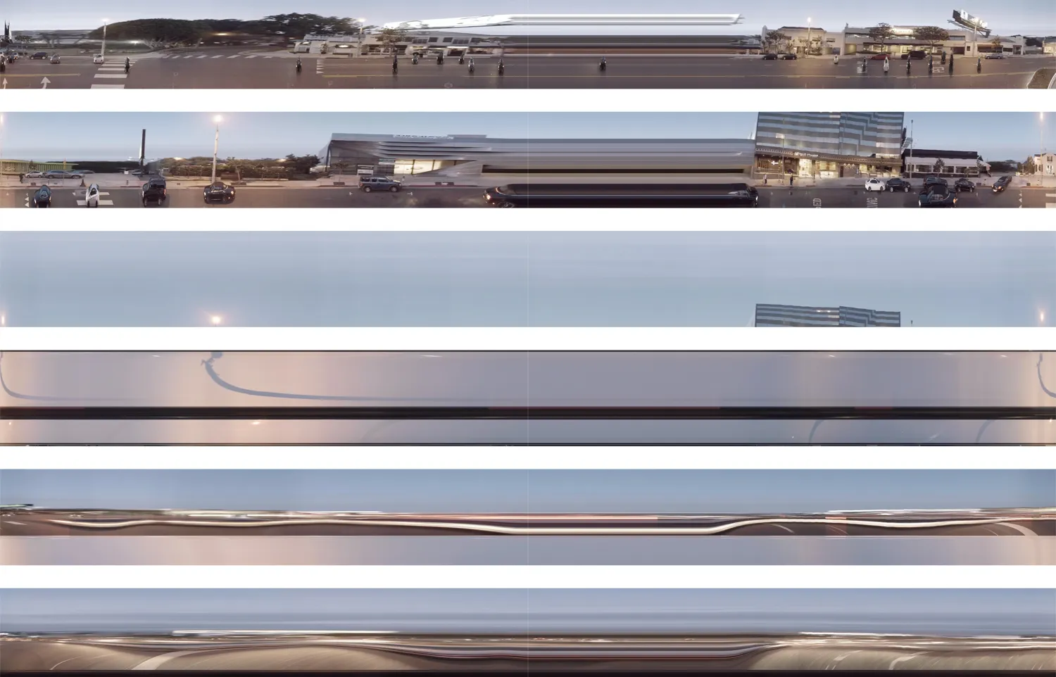 Revisited Spacetime Collage Afterglow Eastbound