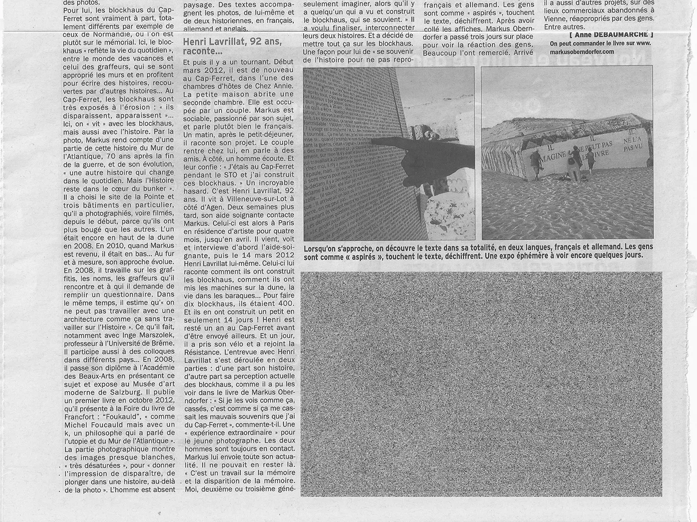 Se Souvenir - Newspaper article about the project.